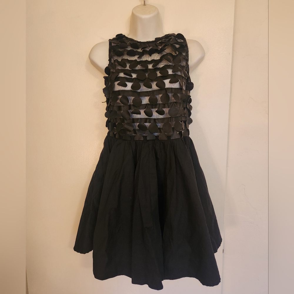 Angel Biba Black Textured Kids Dress Sz 8 Girls NWT